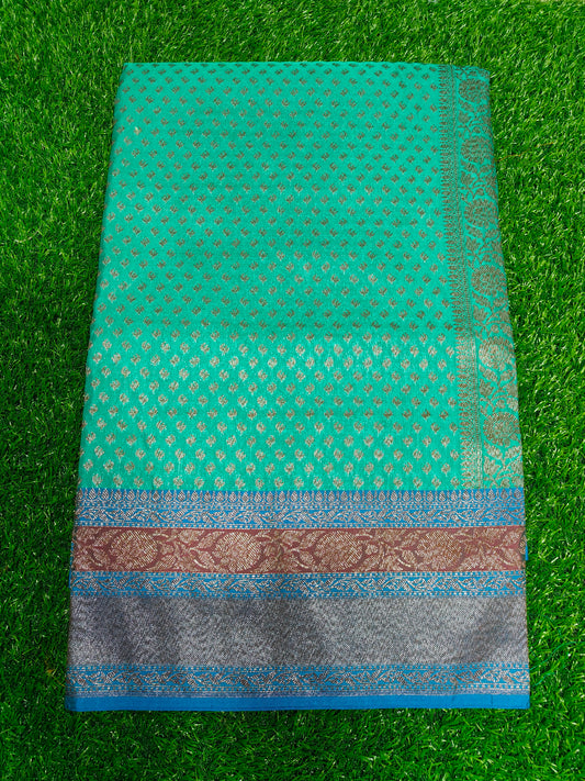 LIGHT GREEN COPPER ZARI SILK SAREE