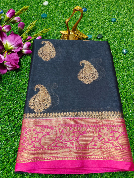 BLACK WARM SILK SAREE