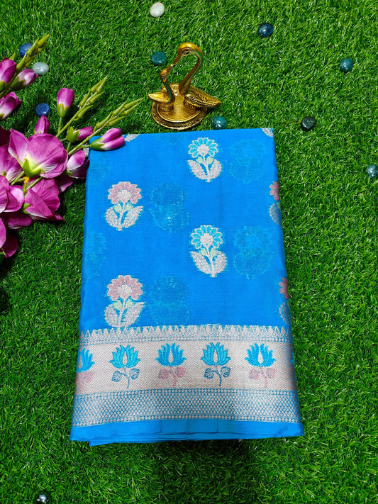 SKY BLUE WARM SILK SAREE