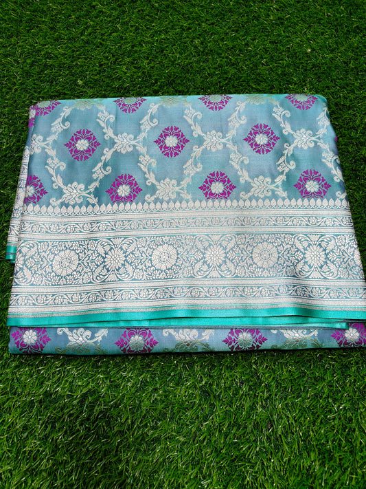 POWDER BLUE MASHRU KATANSILK SAREE