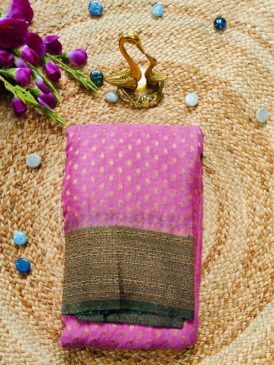 LILAC CRAPE SHIFFON SILK SAREE