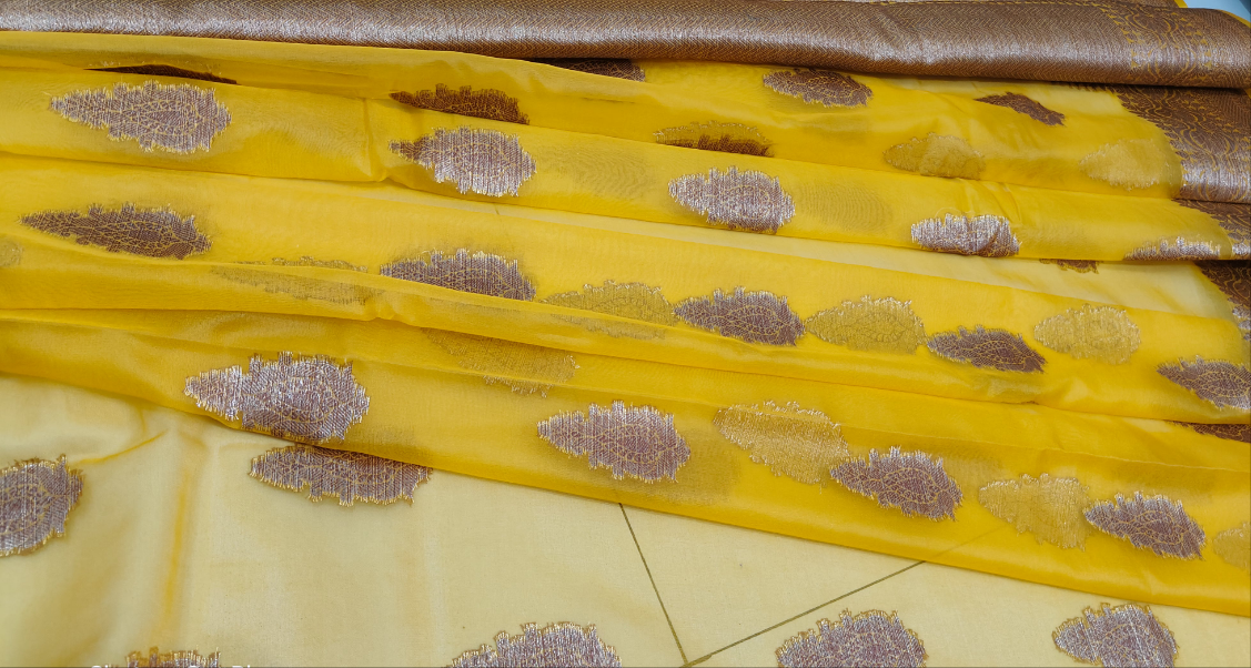 YELLOW KORA ORGANZA SILK