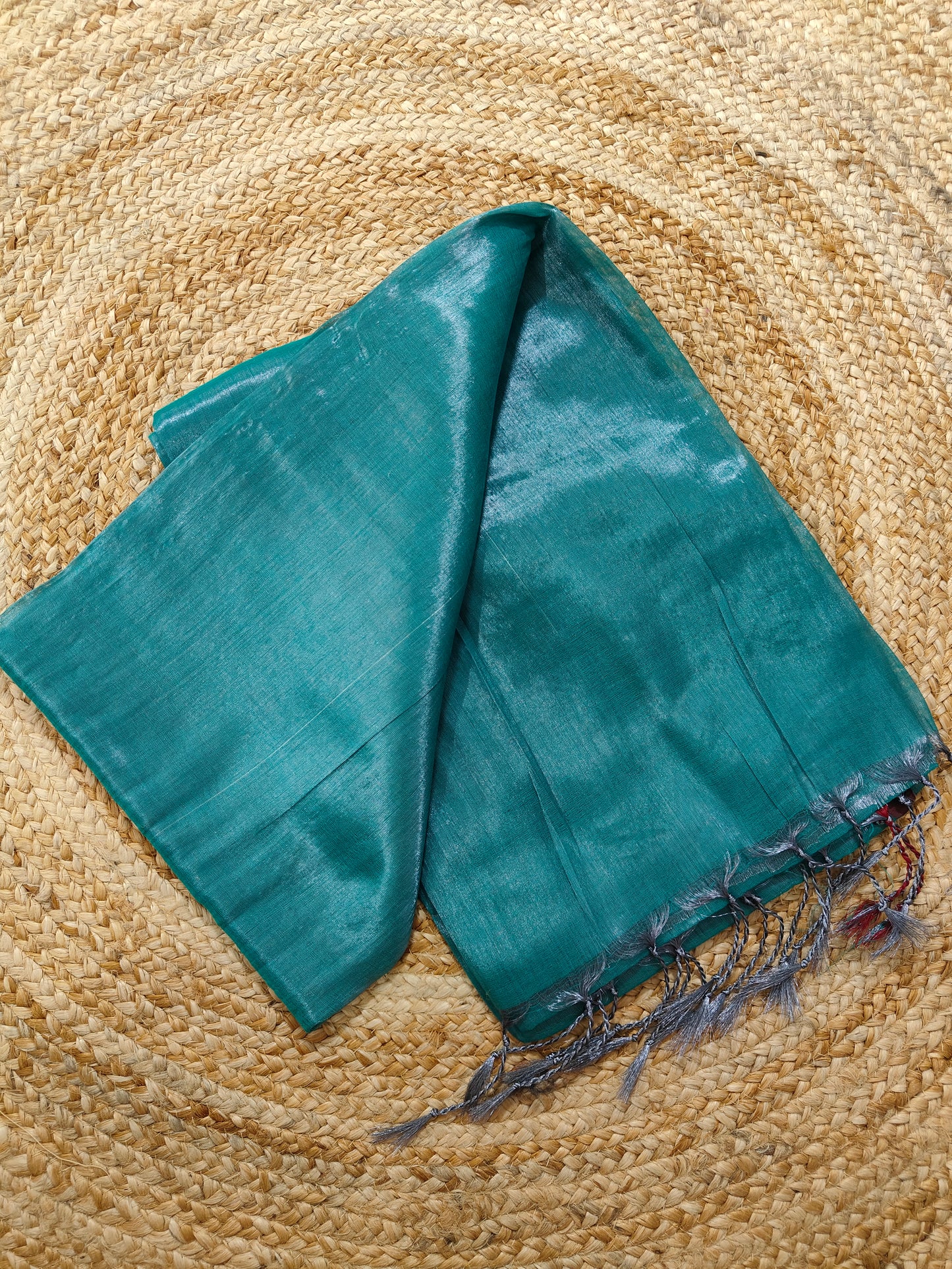 BLUE RAGA TISSUE LINEN SAREE