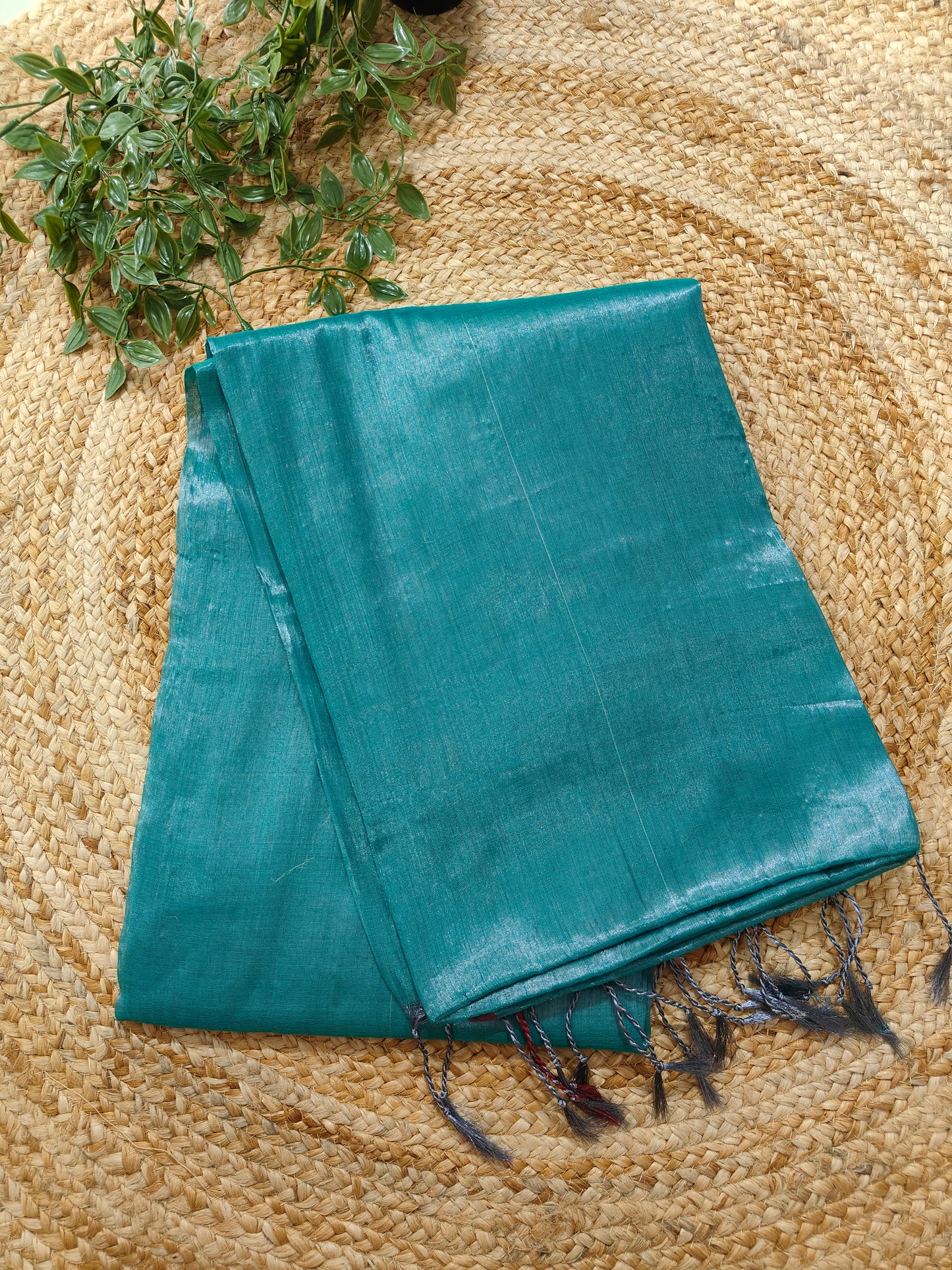 BLUE RAGA TISSUE LINEN SAREE