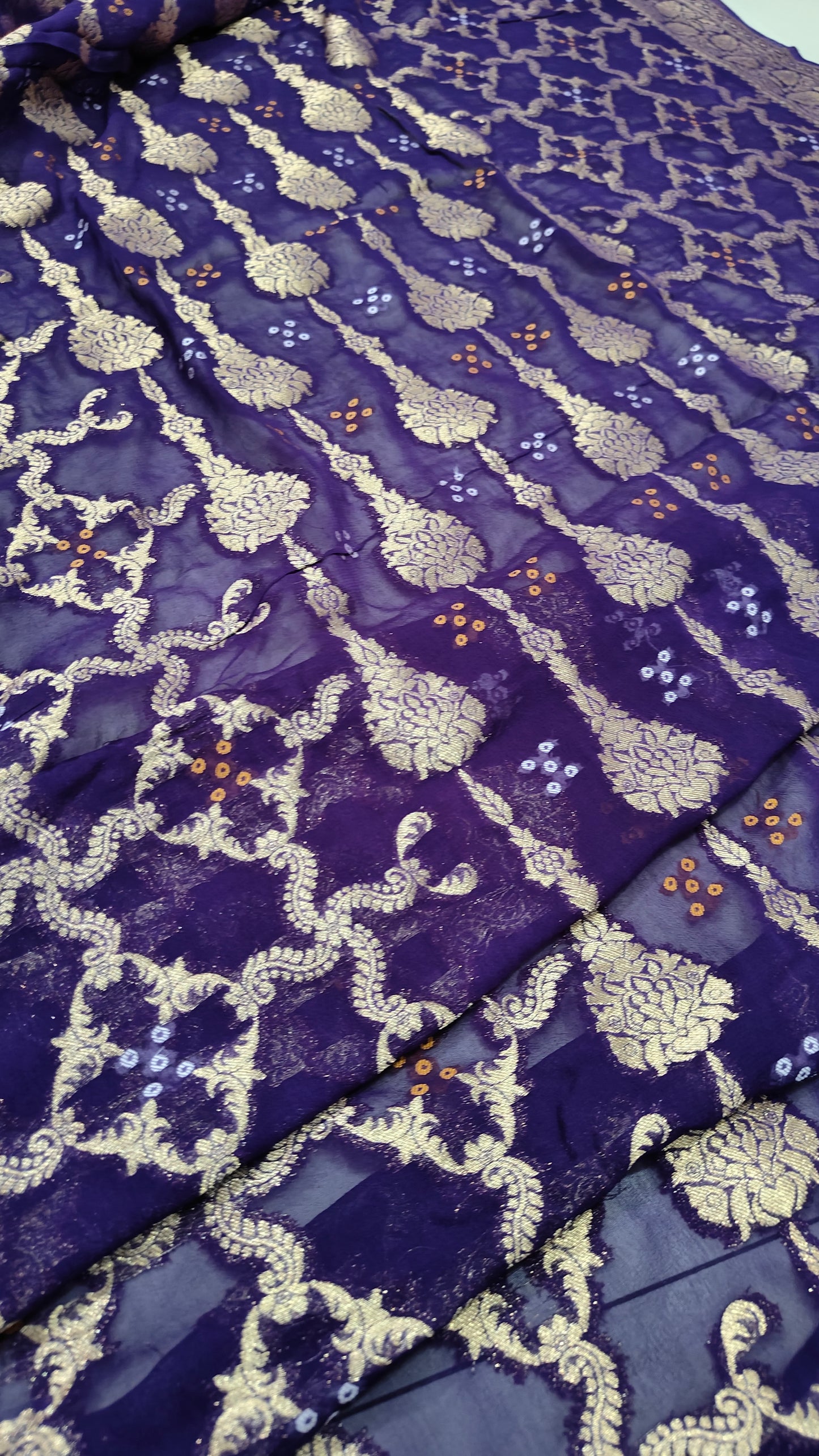 PURPLE KHADDI  GEORGETTE SAREE