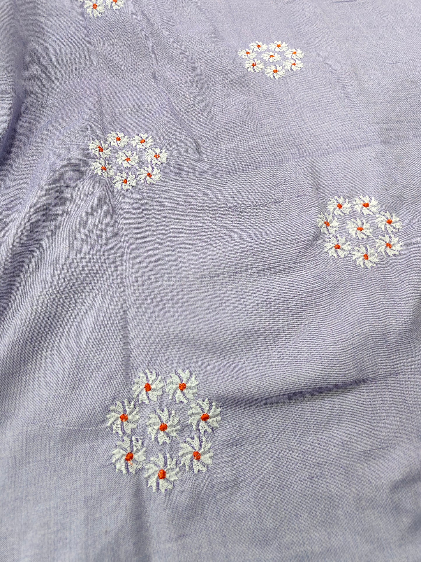 LIGHT BLUE KHADI COTTON SAREES WITH EMBRIODERY