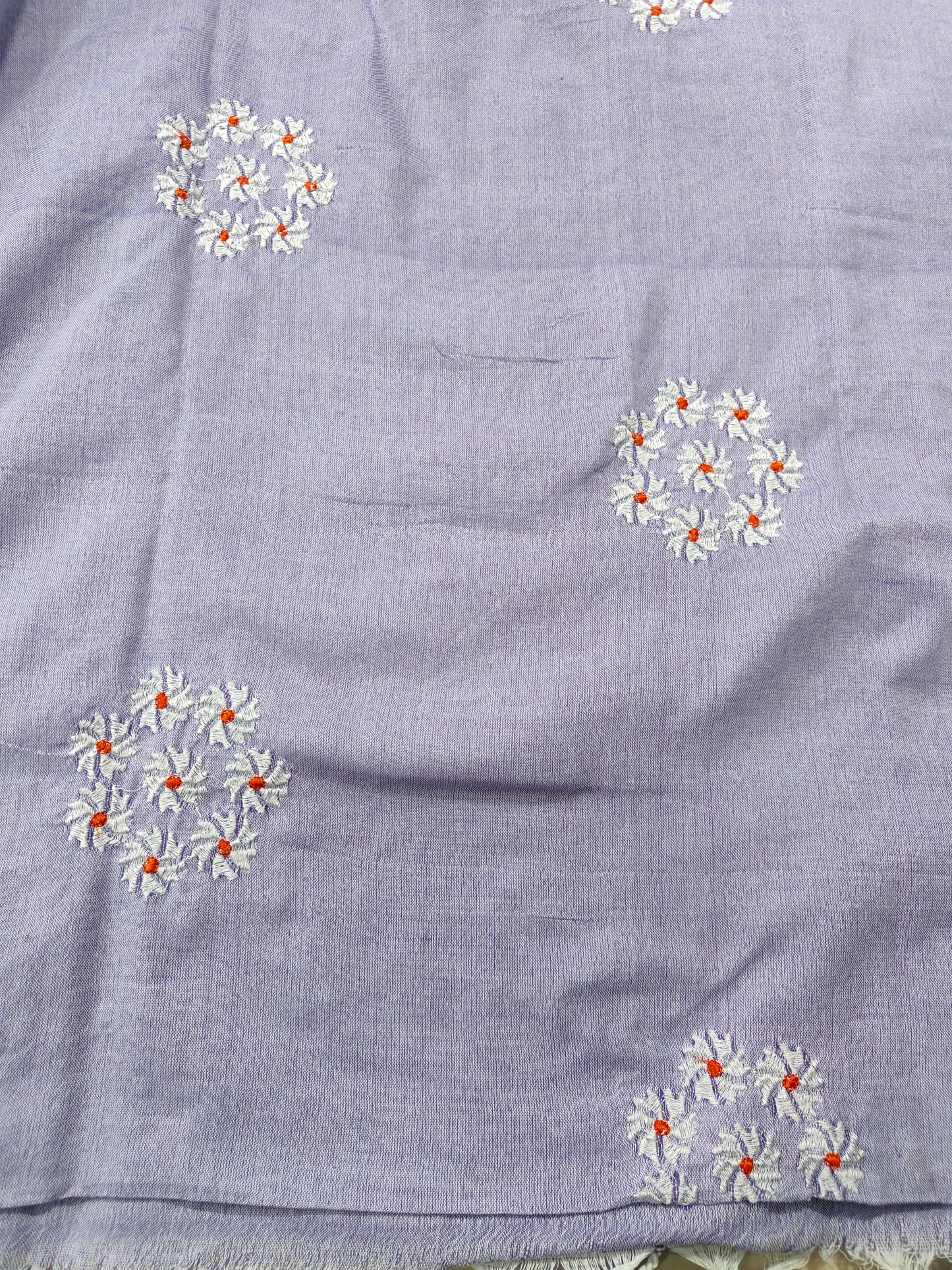 LIGHT BLUE KHADI COTTON SAREES WITH EMBRIODERY