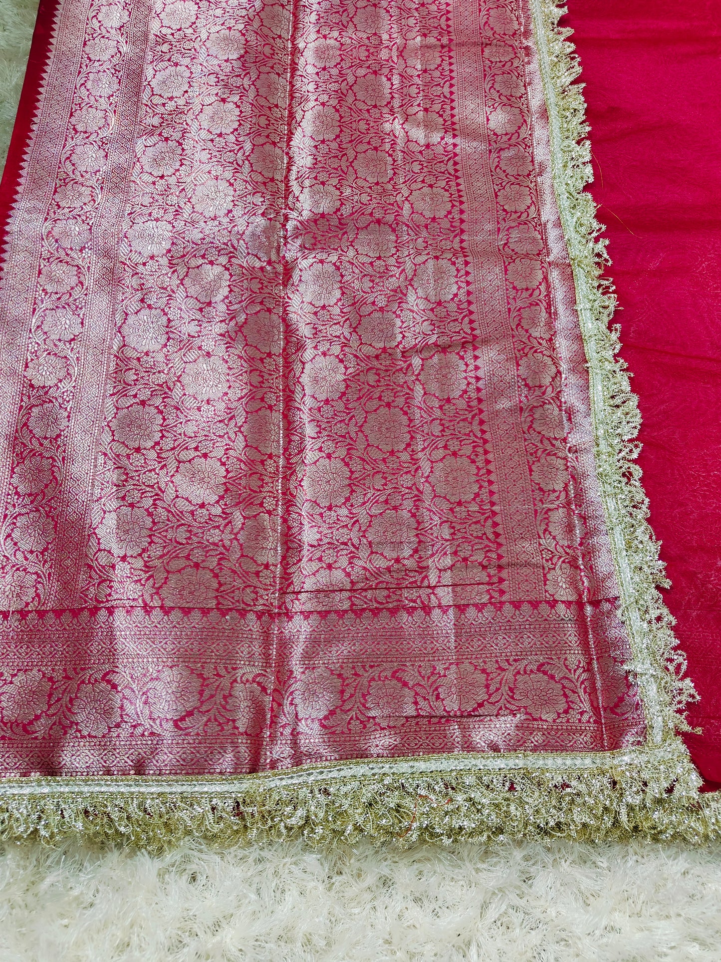 RANI PINK TISSUE KATHBAN SAREES