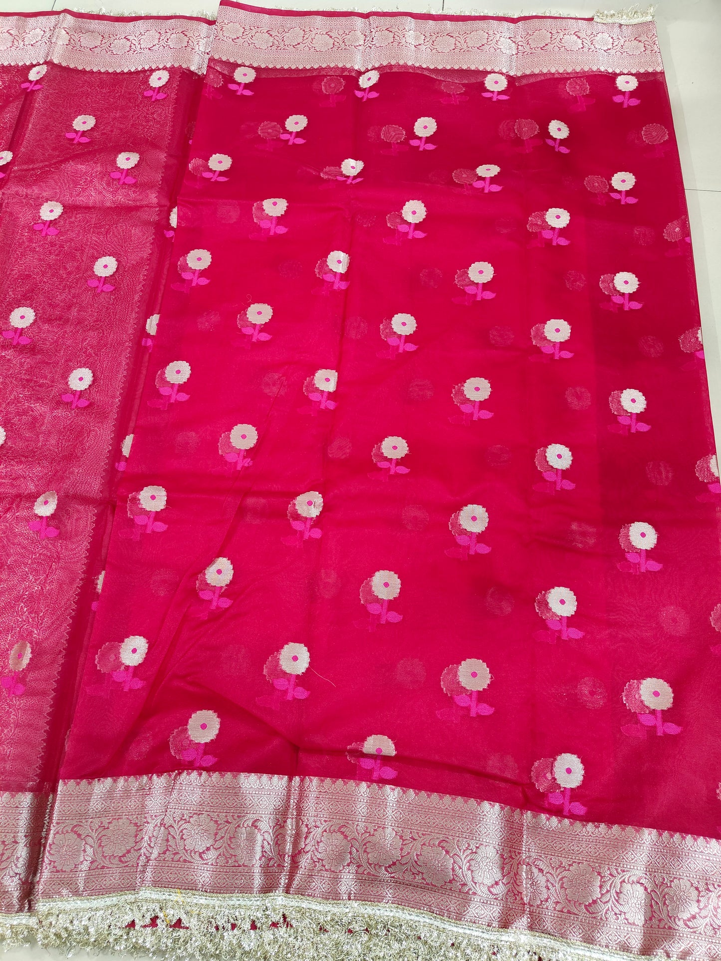 RANI PINK TISSUE KATHBAN SAREES