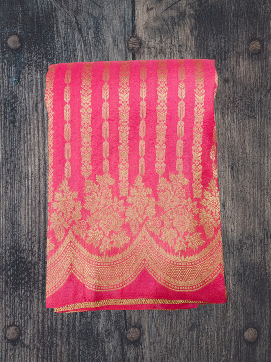 PINK SILK SAREE with SCOLAP BORDER