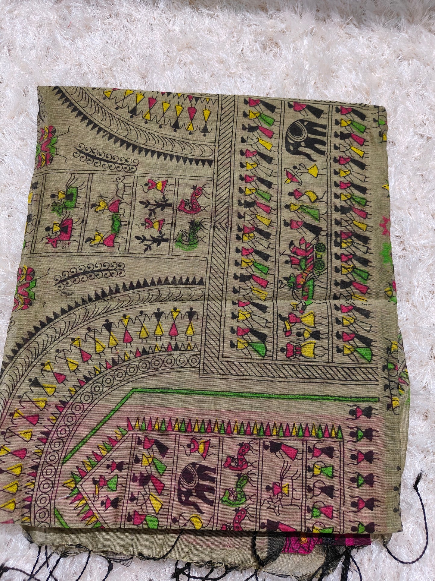 MAGENTA BANGAL COTTON SILK WITH MANDALA ART PRINT